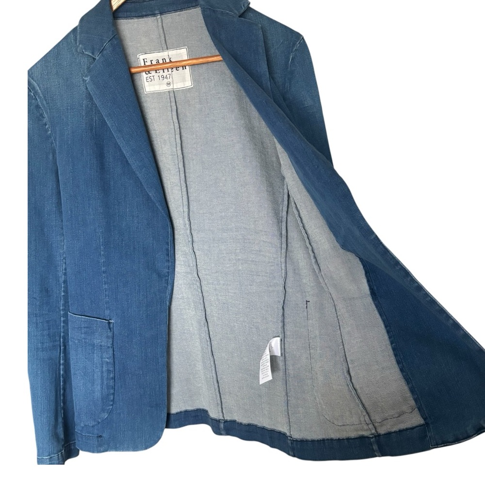 Frank & Eileen Dublin Tailored Blazer | Italian Performance Denim Flax Blue XS - Picture 11 of 11